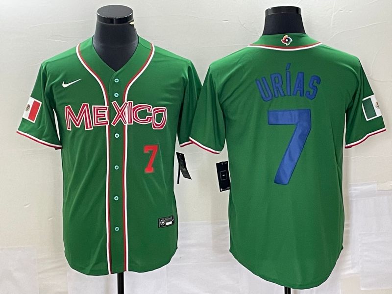 Men 2023 World Cub Mexico #7 Urias Green blue Nike MLB Jersey7->more jerseys->MLB Jersey